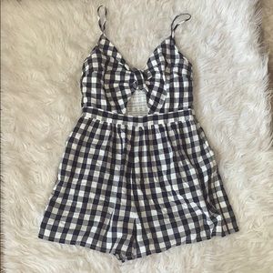 American Eagle Plaid Romper